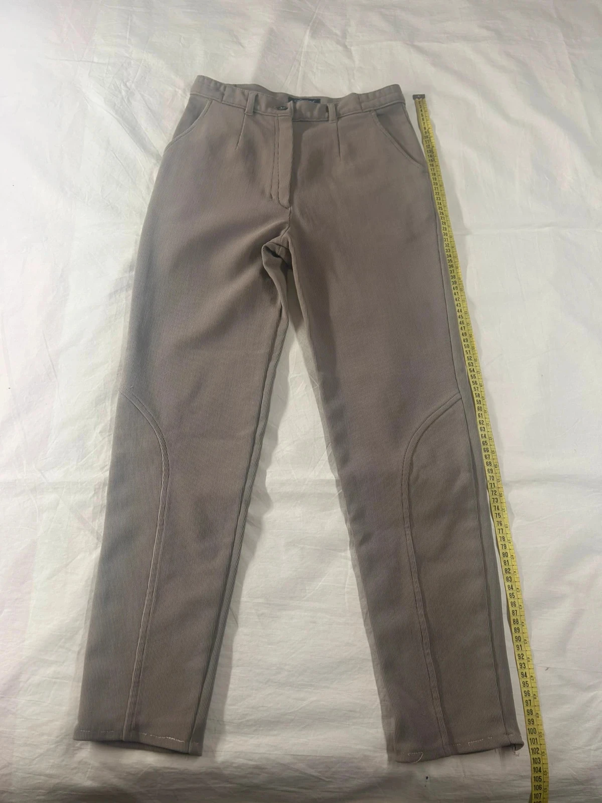 Pantalon beige gris taillissime vintage style rétro
